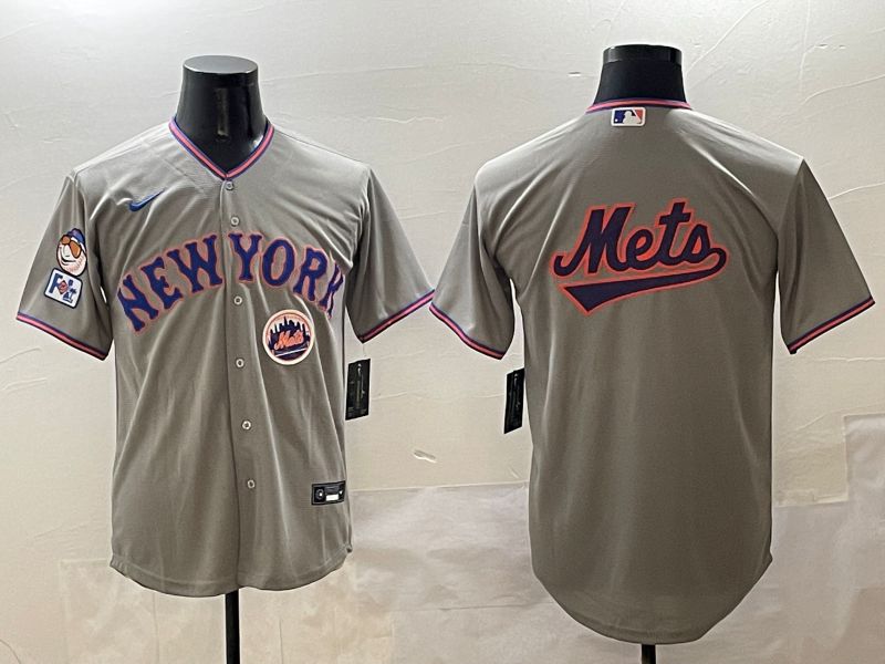 Men New York Mets Blank Grey Second generation 2025 Nike MLB Jersey style 18